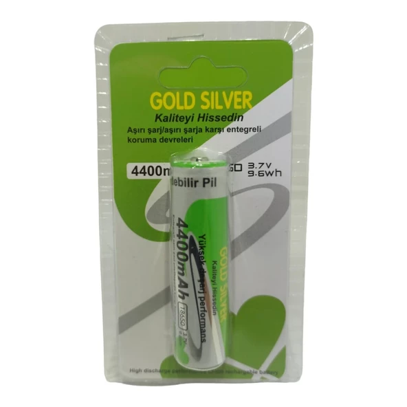 GoldSilver 4400 Mah 18650 3.7v Şarjlı Pil - Resim 1