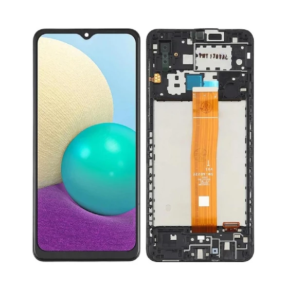 Samsung Galaxy A02 A022F ile Uyumlu Oled Ekran Dokunmatik Çıtalı ürün görseli 1