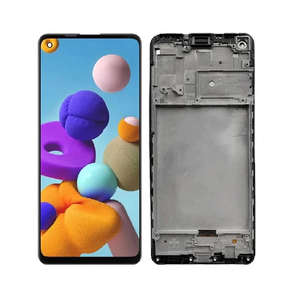 Samsung Galaxy A21S A217F ile Uyumlu Oled Ekran Dokunmatik Çıtalı