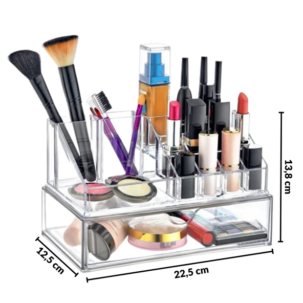 Piev Ruj Oje Fırça Makyaj Takı Organizer Çekmeceli Düzenleyici - 2