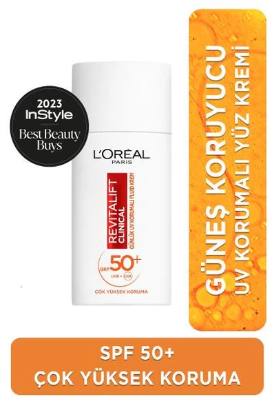 L'Oréal Paris Revitalift Clinical SPF 50+ Günlük Yüksek UV Korumalı Yüz Güneş Kremi 50ml