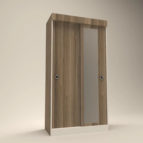 Kenzlife gardırop sürgülü kapaklı kapılı karanfil090 crd aynalı gardolap dolap