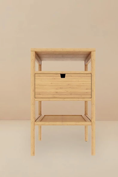 Digithome Bambu 3 Katlı Çekmeceli Oturma Odası ve Yatak Odası Ofis İçin Depolama Raflı Komodin –JW-22230 B/3 C1-1-289 - 6