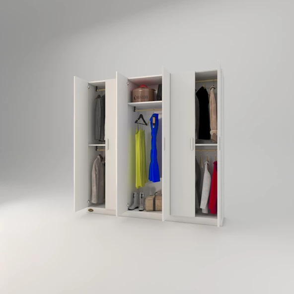 Kenzlife gardırop 6 kapaklı kapılı anemon 180*180*42 byz gardolap dolap - Resim 3