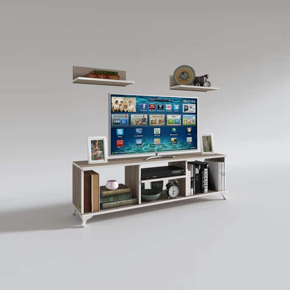 Kenzlife televizyon sehpası monako150 crd tv ünitesi raflı - Resim 3