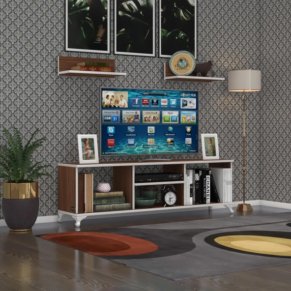 Kenzlife televizyon sehpası monako120 cvz tv ünitesi raflı - 4