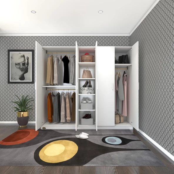 Kenzlife gardırop 5 kapaklı kapılı 200 lilyum byz gardolap dolap