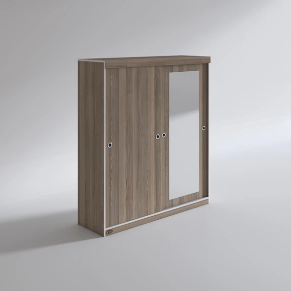 Kenzlife gardırop sürgülü kapaklı kapılı 160 papatya crd aynalı gardolap dolap - Resim 2