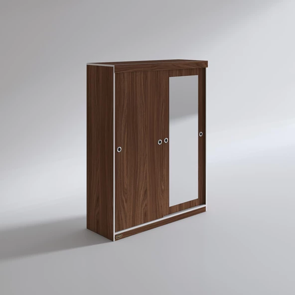 Kenzlife gardırop sürgülü kapaklı kapılı 140 papatya cvz aynalı gardolap dolap - Resim 3