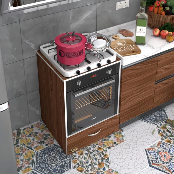 Kenzlife ankastre modülü kabini flor cvz kapaklı fırın ocak dolabı sabit tabla - Resim 2