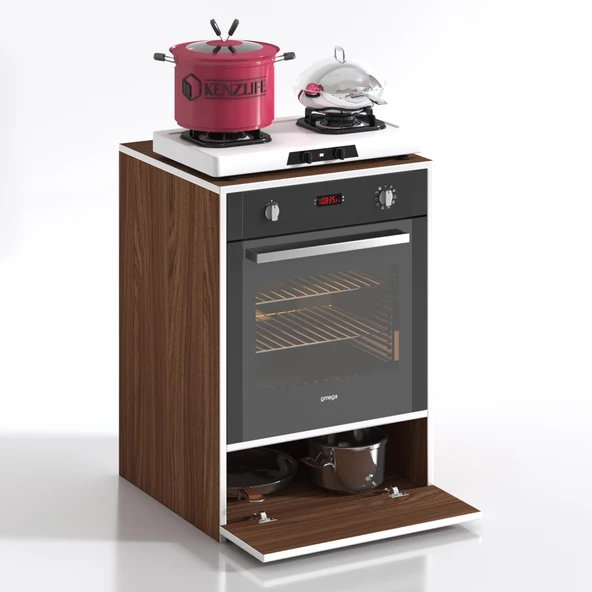 Kenzlife ankastre modülü kabini flor cvz kapaklı fırın ocak dolabı sabit tabla - Resim 3