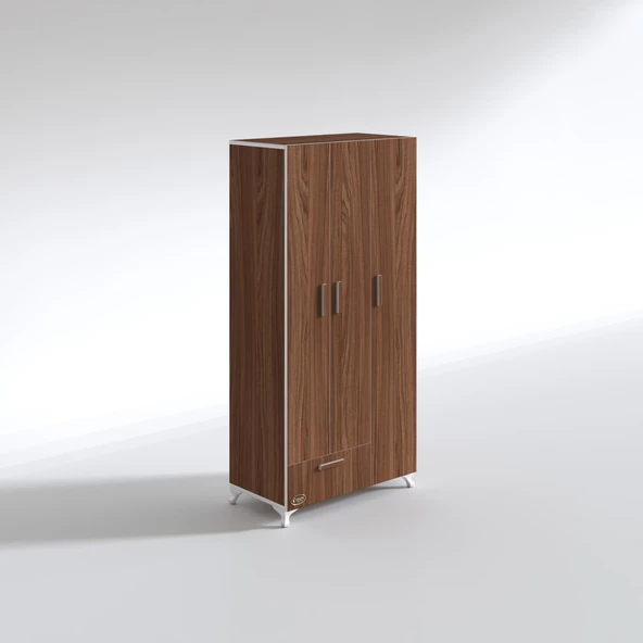 Kenzlife gardırop 3 kapaklı kapılı çekmeceli yasemin 168*80*42 cvz ayaklı gardolap dolap - Resim 2