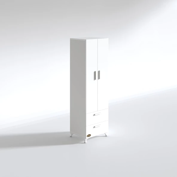 Kenzlife gardırop 2 kapaklı kapılı 2 çekmeceli kamelya 168*50*42 byz ayaklı gardolap dolap - 2