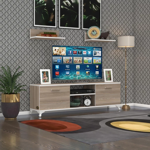 Kenzlife televizyon sehpası berlin 120 crd tv ünitesi raflı