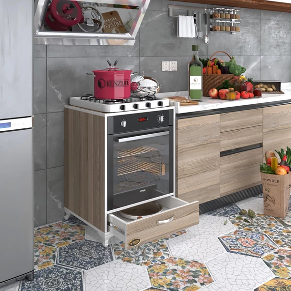 Kenzlife ankastre modülü kabini argon crd fırın ocak dolabı çekmeceli sabit tabla