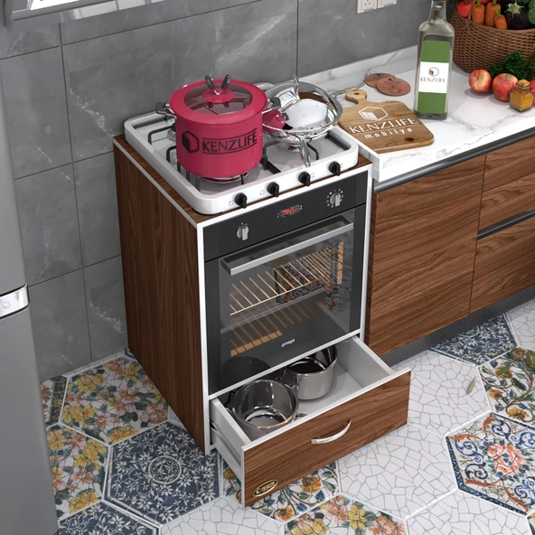 Kenzlife ankastre modülü kabini argon cvz fırın ocak dolabı çekmeceli sabit tabla - Resim 2