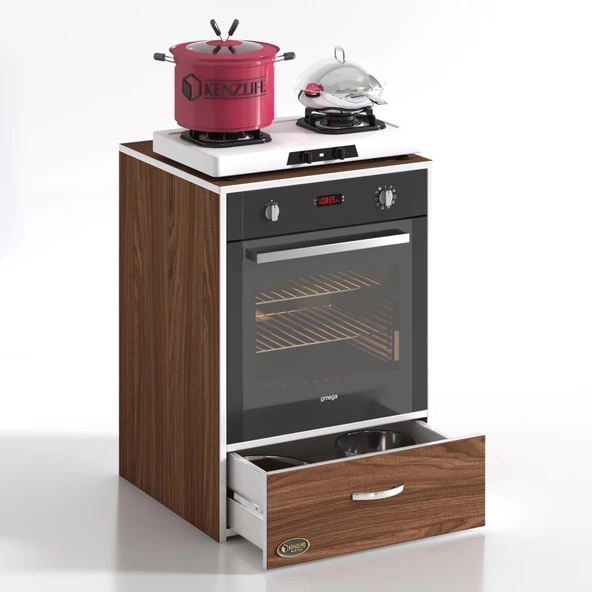 Kenzlife ankastre modülü kabini argon cvz fırın ocak dolabı çekmeceli sabit tabla - Resim 3