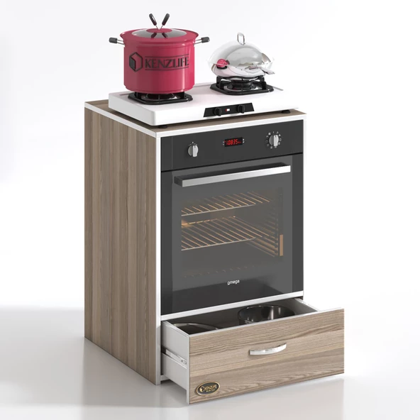 Kenzlife ankastre modülü kabini argon crd fırın ocak dolabı çekmeceli sabit tabla - Resim 3