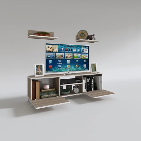 Kenzlife televizyon sehpası berlin 150 crd tv ünitesi raflı - 3