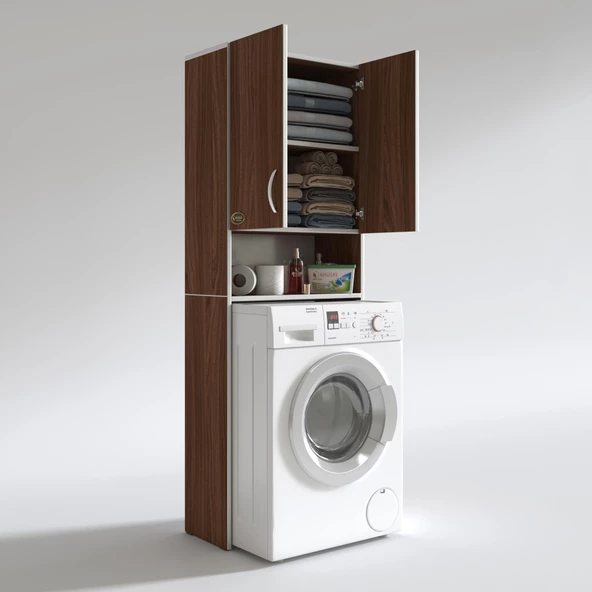 Kenzlife çamaşır makinesi dolabı sinem cvz 180*066*30 banyo kiler kapaklı arkalıklı - 3