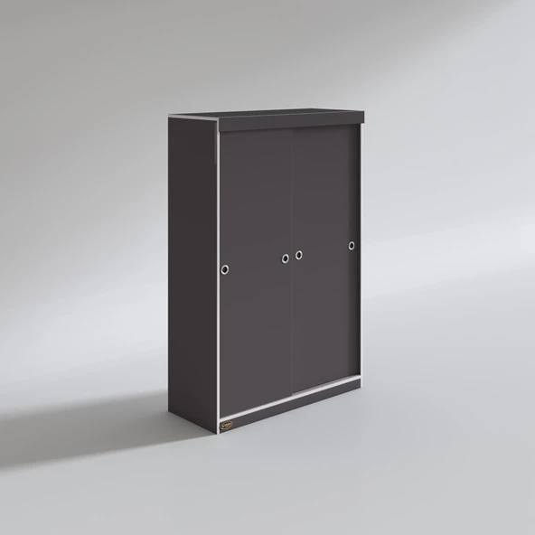 Kenzlife gardırop sürgülü kapaklı kapılı 120 papatya gri gardolap dolap - Resim 2