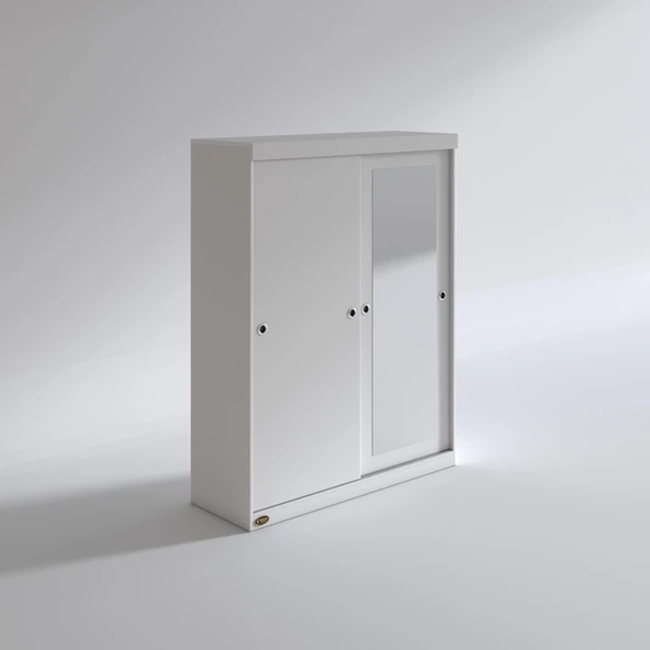 Kenzlife gardırop sürgülü kapaklı kapılı 140 papatya byz aynalı gardolap dolap - 2