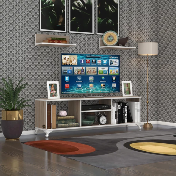 Kenzlife televizyon sehpası monako120 crd tv ünitesi raflı - 4