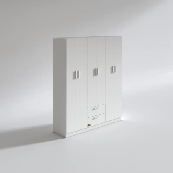 Kenzlife gardırop 6 kapılı çekmeceli begonvil150 byz kapaklı gardolap dolap - 2