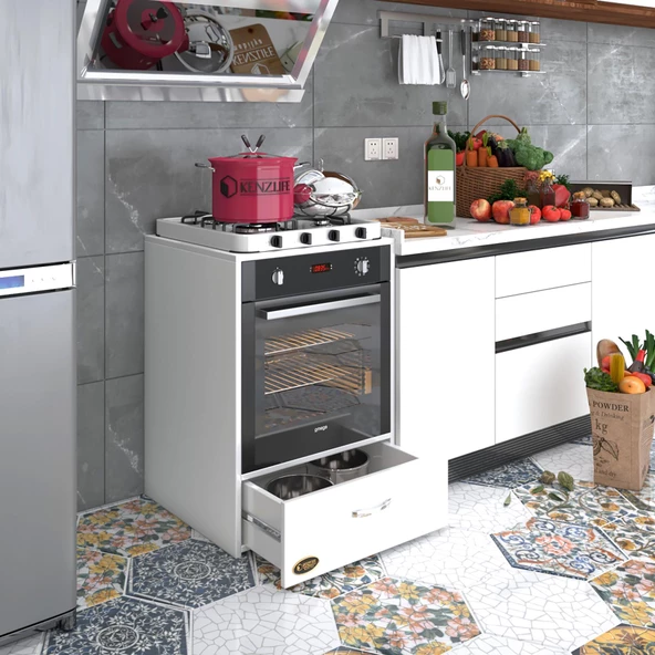 Kenzlife ankastre modülü kabini argon byz fırın ocak dolabı çekmeceli sabit tabla