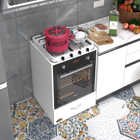 Kenzlife ankastre modülü kabini flor byz kapaklı fırın ocak dolabı sabit tabla - 2