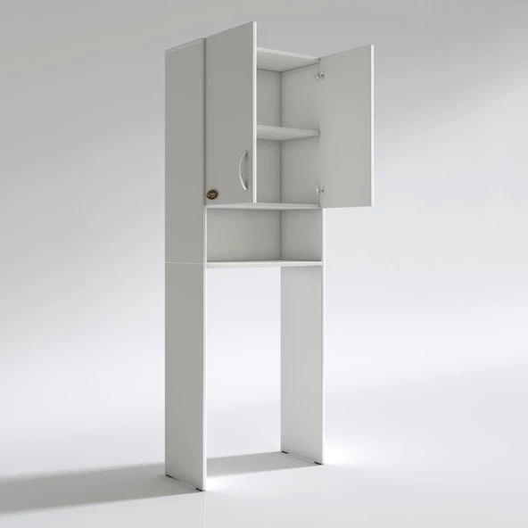 Kenzlife Çamaşır Makinesi Dolabı Sinem Byz 180*066*30 Banyo Kiler Kapaklı Arkalıklı - 4