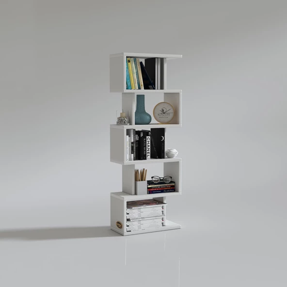 Kenzlife kitaplık raf diba1 byz 129X040x19 banyo kiler ofis (m) - 2