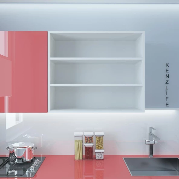 Kenzlife mutfak dolabı ıtır 090.090.30 byz 2 raflı kapaksız ofis banyo kiler evrak kitaplık - Resim 6