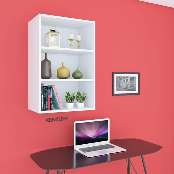 Kenzlife mutfak dolabı ıtır 090.060.30 byz 2 raflı kapaksız ofis banyo kiler evrak kitaplık - 3
