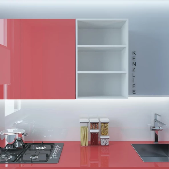Kenzlife mutfak dolabı ıtır 090.060.30 byz 2 raflı kapaksız ofis banyo kiler evrak kitaplık - 6