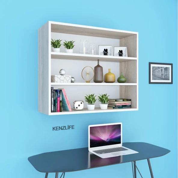 Kenzlife mutfak dolabı ıtır 090.090.30 crd 2 raflı kapaksız ofis banyo kiler evrak kitaplık - Resim 3