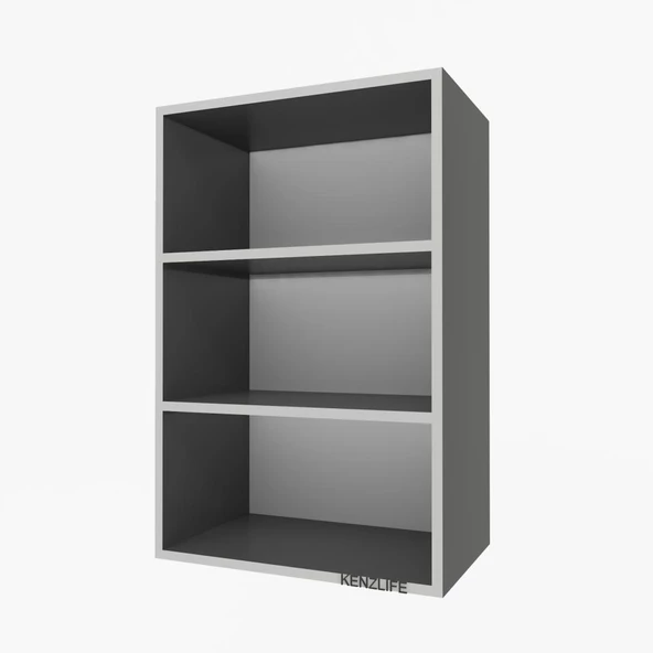 Kenzlife mutfak dolabı ıtır 090.060.30 gri 2 raflı kapaksız ofis banyo kiler evrak kitaplık - Resim 2