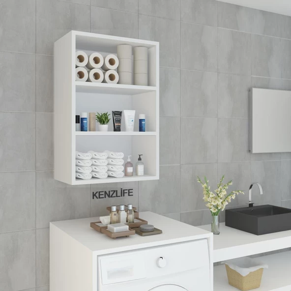 Kenzlife mutfak dolabı ıtır 090.060.30 byz 2 raflı kapaksız ofis banyo kiler evrak kitaplık - 4
