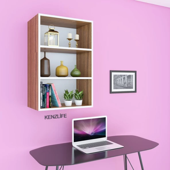 Kenzlife mutfak dolabı ıtır 090.060.30 cvz 2 raflı kapaksız ofis banyo kiler evrak kitaplık - Resim 3