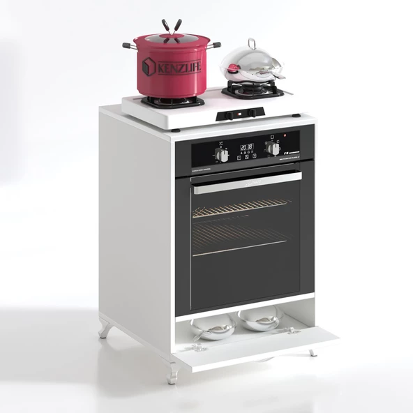 Kenzlife ankastre modülü kabini krom byz fırın ocak dolabı kapaklı ayaklı sabit tabla - 2