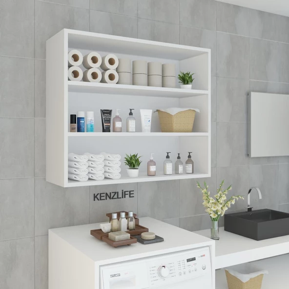 Kenzlife mutfak dolabı ıtır 090.090.30 byz 2 raflı kapaksız ofis banyo kiler evrak kitaplık - Resim 4