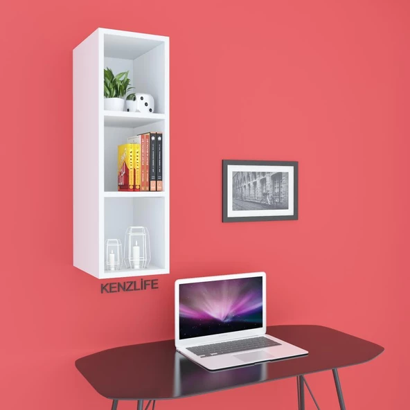 Kenzlife mutfak dolabı ıtır 090.030.30 byz 2 raflı kapaksız ofis banyo kiler evrak kitaplık - 3