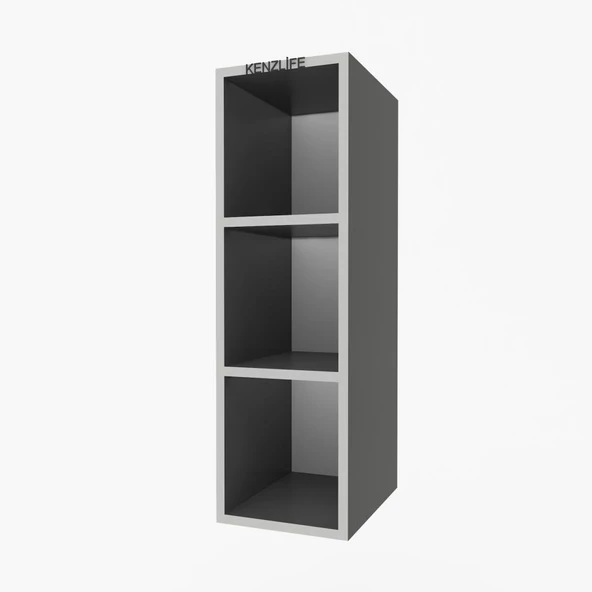 Kenzlife mutfak dolabı ıtır 090.030.30 gri 2 raflı kapaksız ofis banyo kiler evrak kitaplık - Resim 2