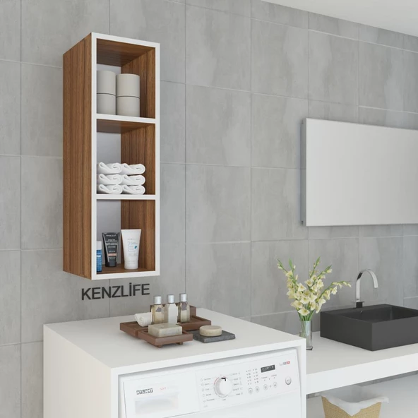 Kenzlife mutfak dolabı ıtır 090.030.30 cvz 2 raflı kapaksız ofis banyo kiler evrak kitaplık - 4