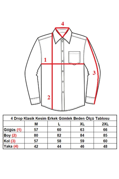 Siyah 4 Drop Ekstra Büyük Yaka Rahat Kesim Micro Kumaş Kol Düğmeli Regular Fit Erkek Gömlek // 189-6-DC24X - Resim 6