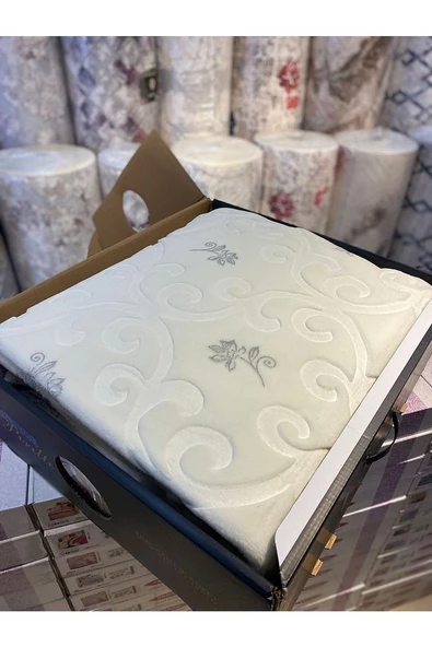 Merinos Pırıltı Çift Kişilik Battaniye ( Simli) KEMİK SİLVER Renk Tek Ebat Beden - Resim 4