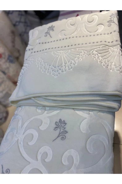Merinos Pırıltı Çift Kişilik Battaniye ( Simli) KEMİK SİLVER Renk Tek Ebat Beden - Resim 6