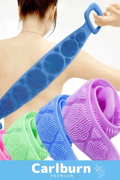 Özel Üretim Back Scrubber Yıkanabilir 70cm x 11cm Silikon Çift Taraflı Banyo Kesesi Büyük Boy - 4