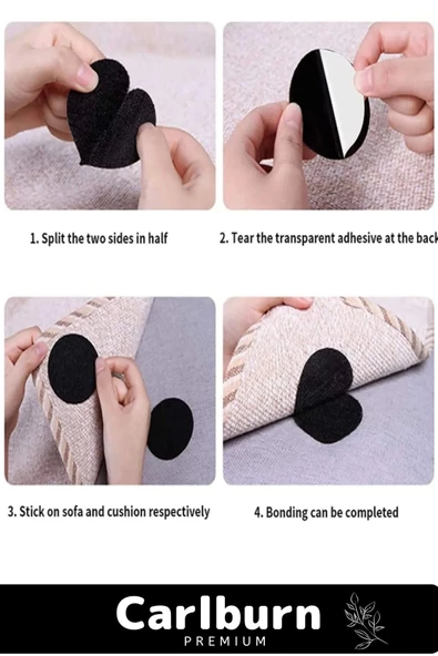 Premium Halı Kilim Sabitleyici Koltuk Kaydırmaz Kendinden Yapışkanlı Yıkanabilir 30 Adet Cırt Bant - 2