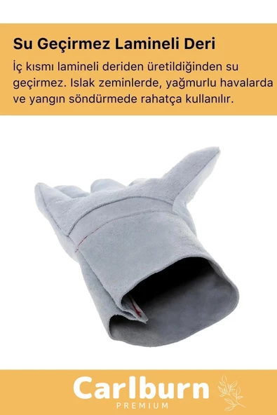 Premium Serisi Yanmaz Isıya Dayanıklı Eldiven Kaynak Yangın Için Su Geçirmez Çok Amaçlı Deri Eldiven - 7